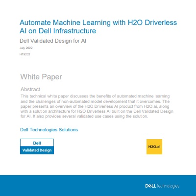 Automate Machine Learning with H2O DriverlessAI on Dell Infrastructure